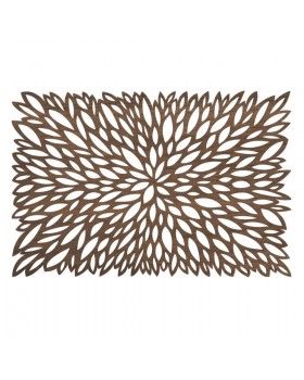 Leaf Inspired Brown Wooden Mat